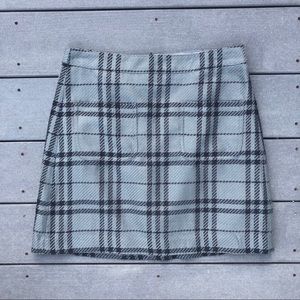 JCrew Factory Pocket Mini Skirt in Gray Plaid